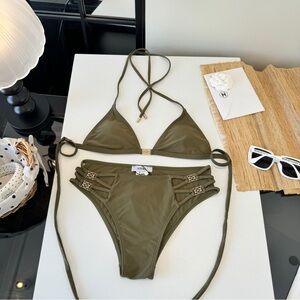 LOEWE green bikini swimsuits